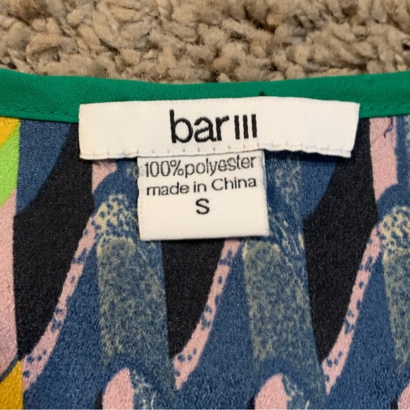 Bar III Fun Print Sleeveless Tank Blouse Small - Picture 3 of 6